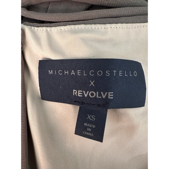 Michael Costello x Revolve Mini Cocktail Dress Ruched Mesh Cutouts Strappy XS - Picture 10 of 10